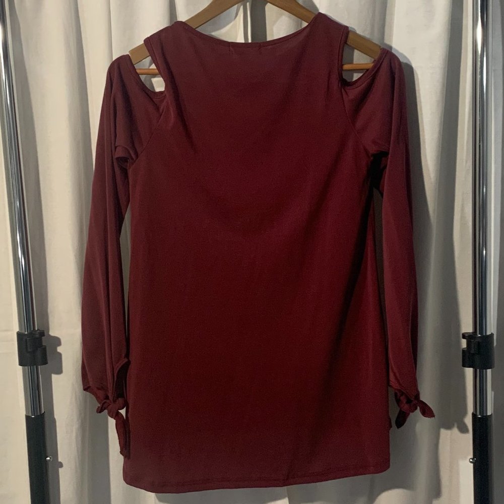 Cold Shoulder Suede Sweater